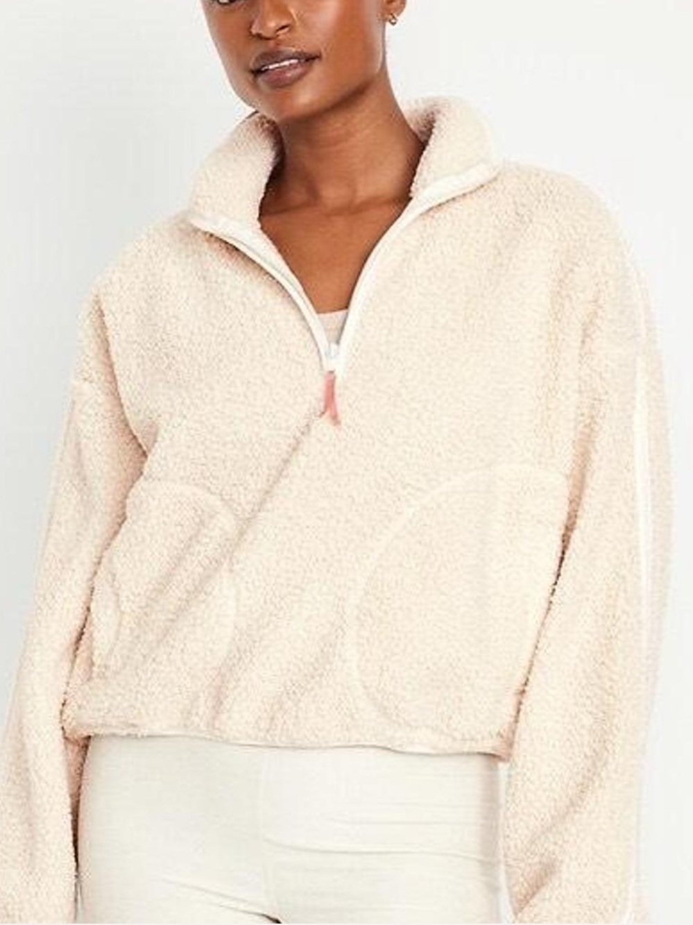 Old Navy Loose Sherpa Quarter-Zip Pullover